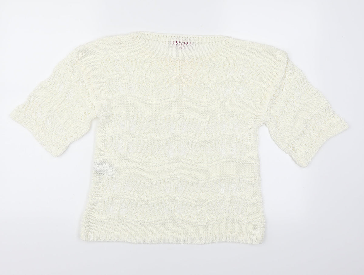 Per Una Womens Ivory   Pullover Jumper Size 10  - See Through