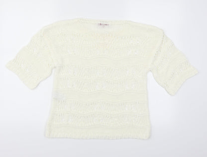Per Una Womens Ivory   Pullover Jumper Size 10  - See Through