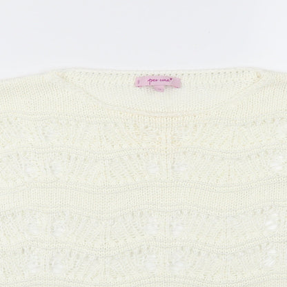 Per Una Womens Ivory   Pullover Jumper Size 10  - See Through