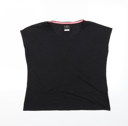 Womens UK Size 16 Marks and Spencer Black Basic T-Shirt
