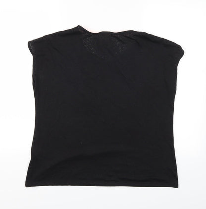 Womens UK Size 16 Marks and Spencer Black Basic T-Shirt
