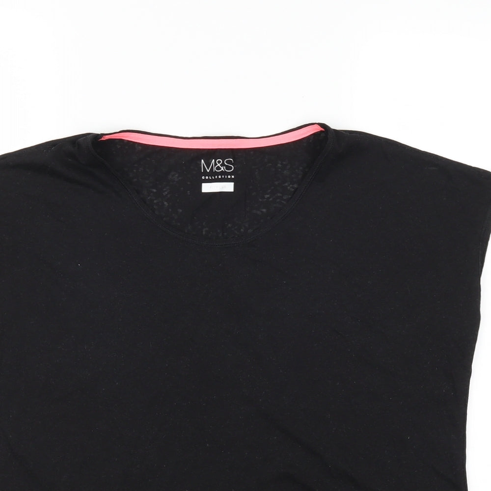 Womens UK Size 16 Marks and Spencer Black Basic T-Shirt