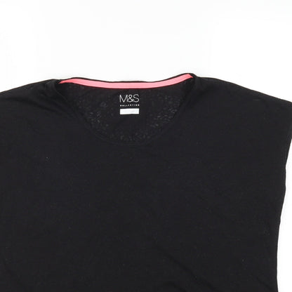 Womens UK Size 16 Marks and Spencer Black Basic T-Shirt