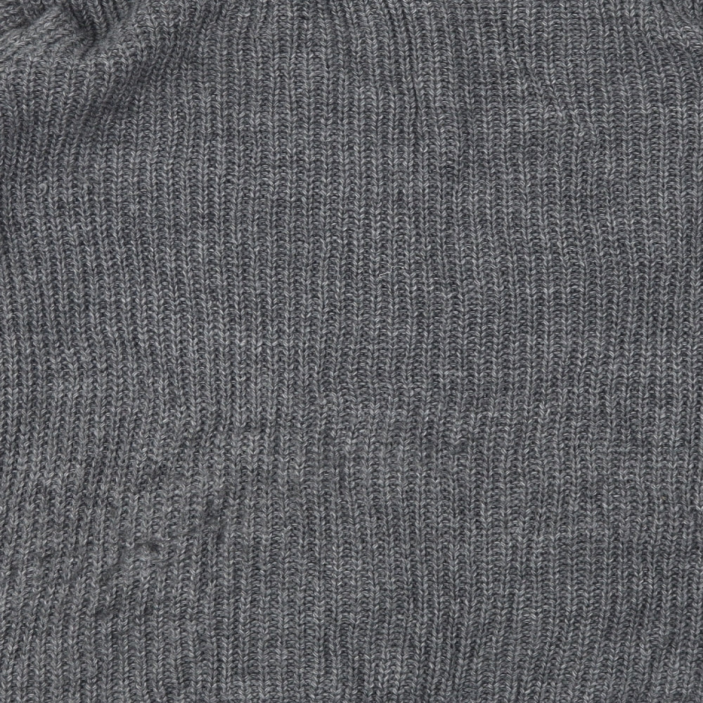 CAMEO ROSE Womens Grey   Henley Jumper Size M  - Distressed
