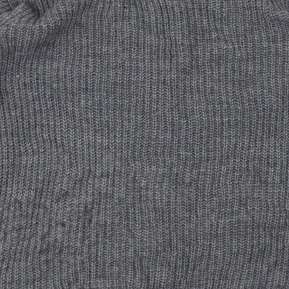 CAMEO ROSE Womens Grey   Henley Jumper Size M  - Distressed