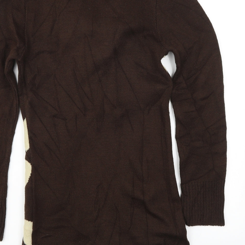 AnyBody Womens Brown Polka Dot  Shift  Size 4