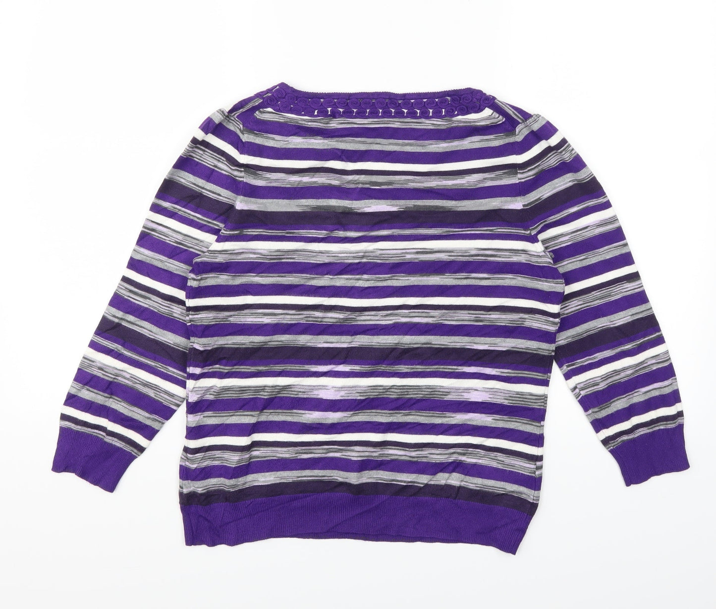 cc Womens Purple Striped  Pullover Jumper Size S
