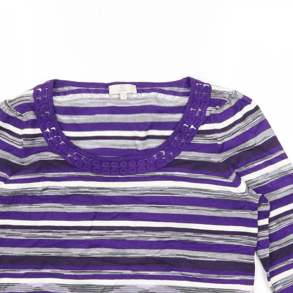 cc Womens Purple Striped  Pullover Jumper Size S