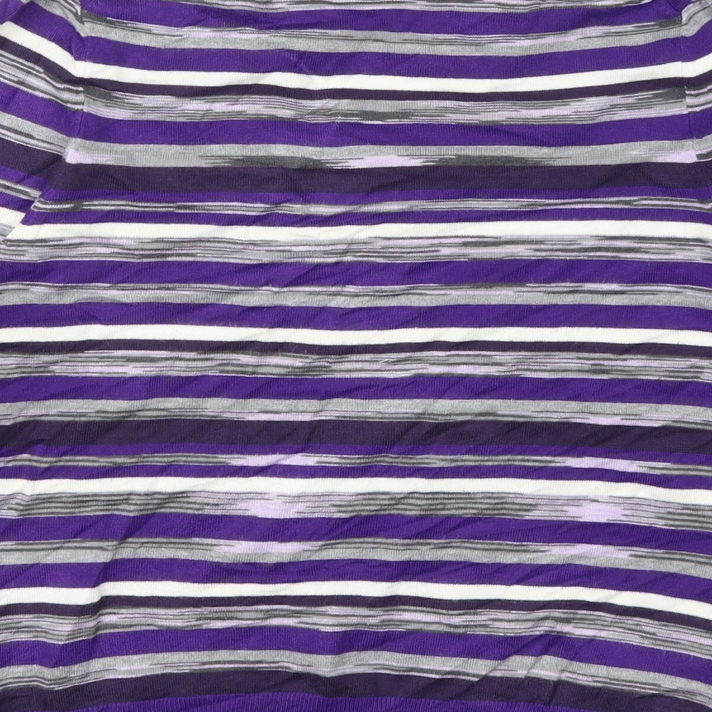 cc Womens Purple Striped  Pullover Jumper Size S