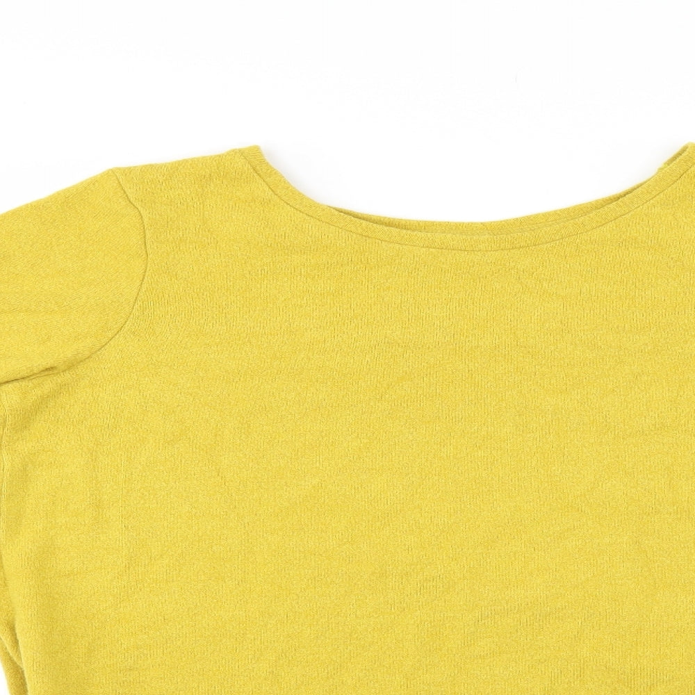 Womens UK Size 10 NEXT Yellow Basic Blouse