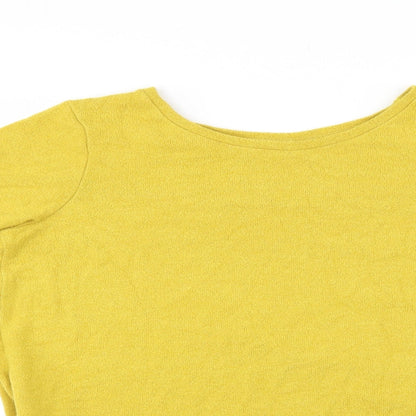 Womens UK Size 10 NEXT Yellow Basic Blouse