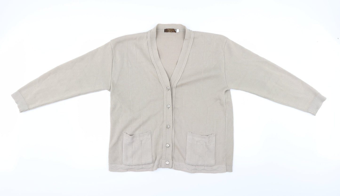 Preworn Womens Beige   Cardigan Jumper Size XL