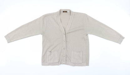 Preworn Womens Beige   Cardigan Jumper Size XL