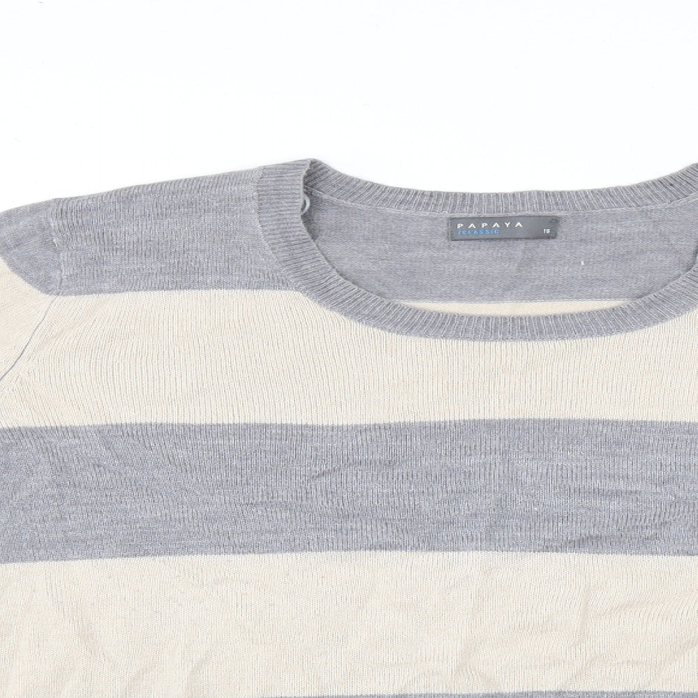 Papaya Womens Grey   Cardigan Jumper Size 16
