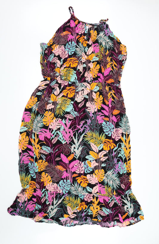 George Womens Black Floral  Maxi  Size 22