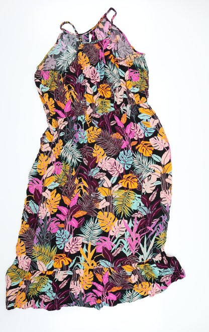 George Womens Black Floral  Maxi  Size 22