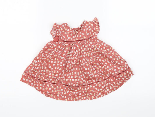 Primark Girls Pink Floral  A-Line  Size 3-6 Months