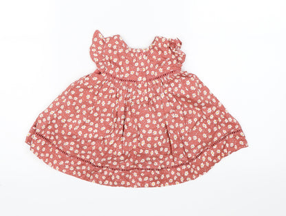 Primark Girls Pink Floral  A-Line  Size 3-6 Months