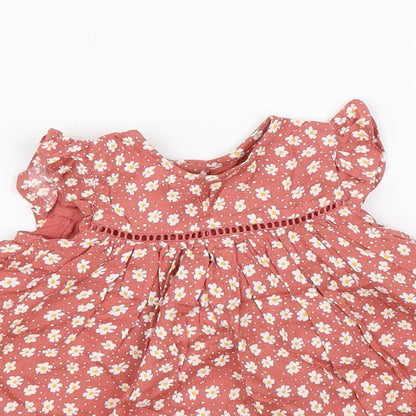Primark Girls Pink Floral  A-Line  Size 3-6 Months
