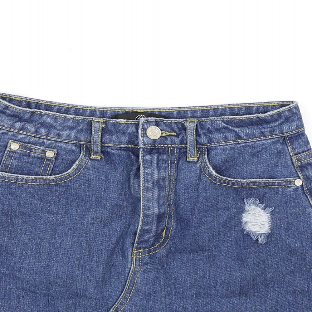 Missguided Womens Blue  Denim A-Line Skirt Size 6