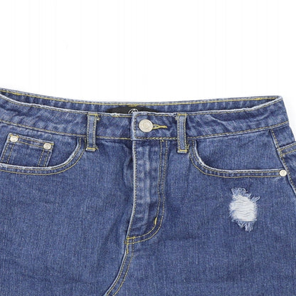Missguided Womens Blue  Denim A-Line Skirt Size 6