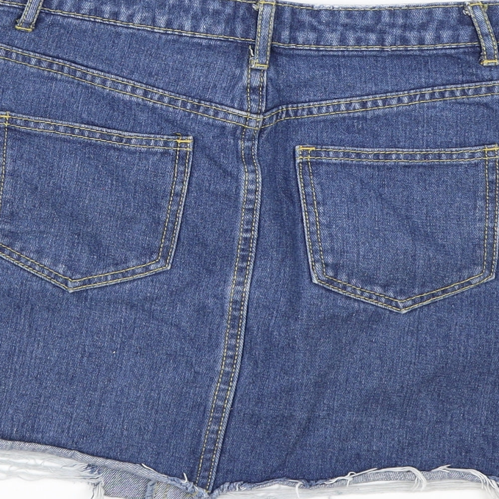 Missguided Womens Blue  Denim A-Line Skirt Size 6