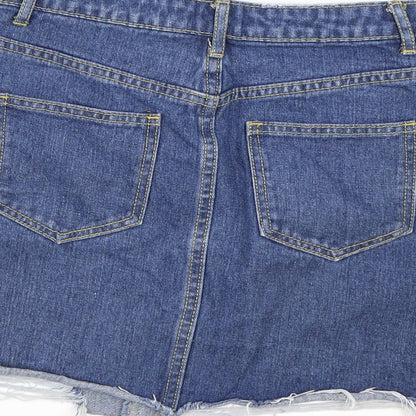 Missguided Womens Blue  Denim A-Line Skirt Size 6