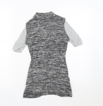 Knitworks Girls Grey  Knit Pullover T-Shirt Size 7-8 Years