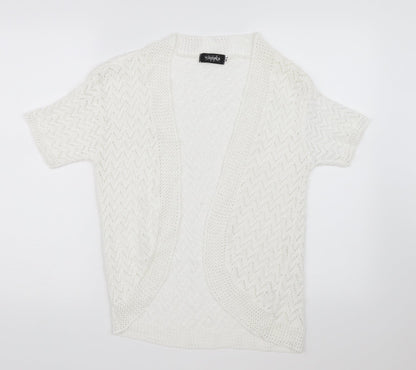 Whisper Womens White  Knit Shrug Jumper Size M