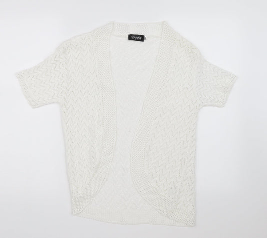 Whisper Womens White  Knit Shrug Jumper Size M