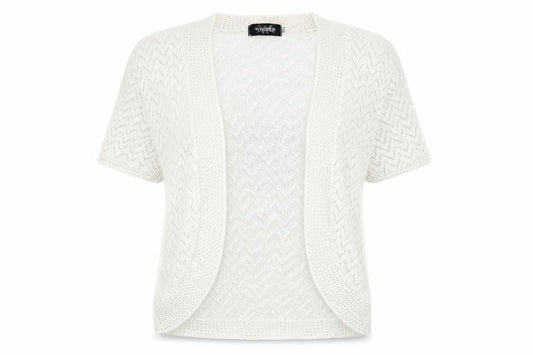 Whisper Womens White  Knit Shrug Jumper Size M