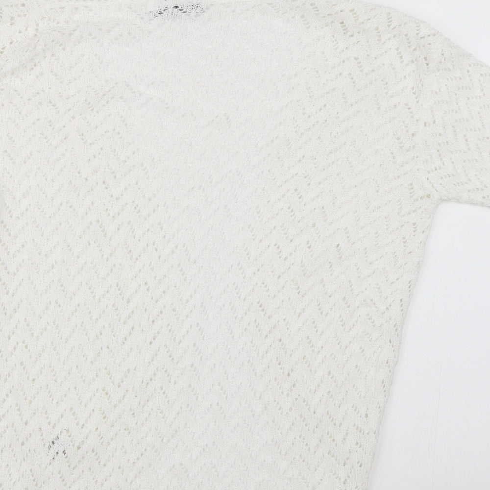Whisper Womens White  Knit Shrug Jumper Size M