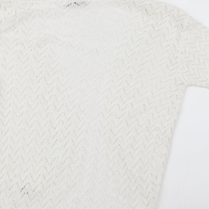 Whisper Womens White  Knit Shrug Jumper Size M