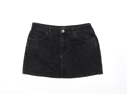 BDG Womens Black  Denim A-Line Skirt Size L