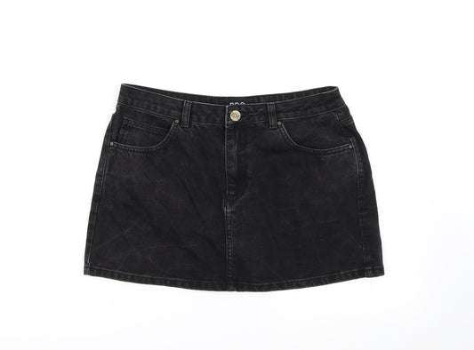 BDG Womens Black  Denim A-Line Skirt Size L