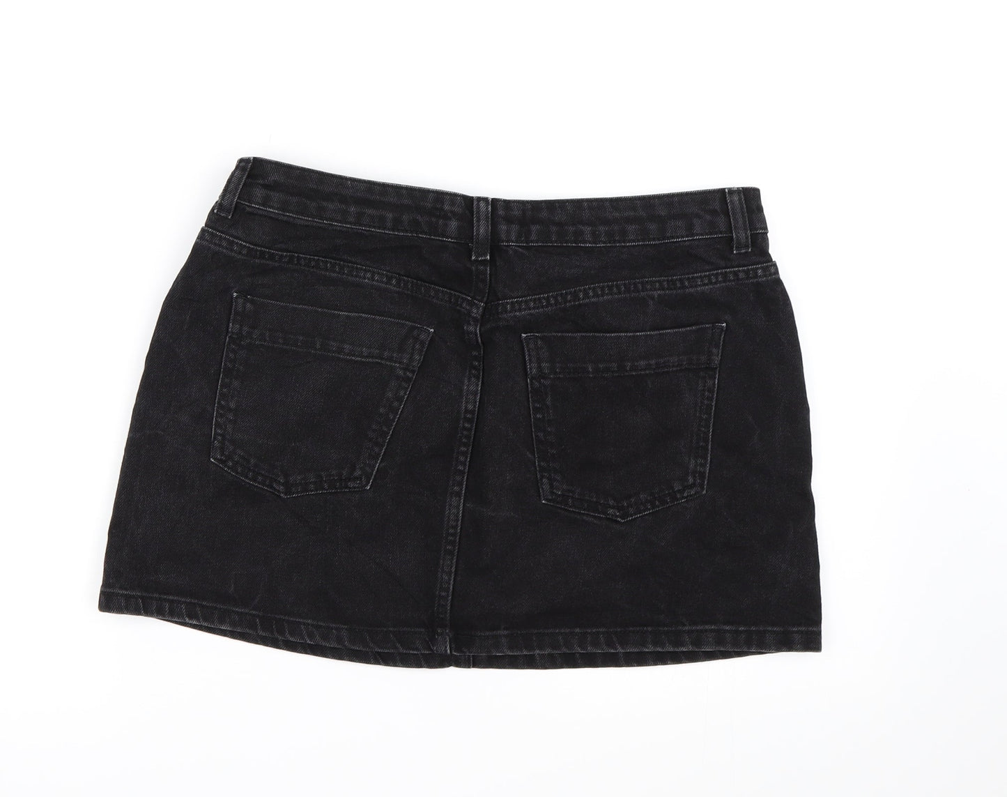 BDG Womens Black  Denim A-Line Skirt Size L
