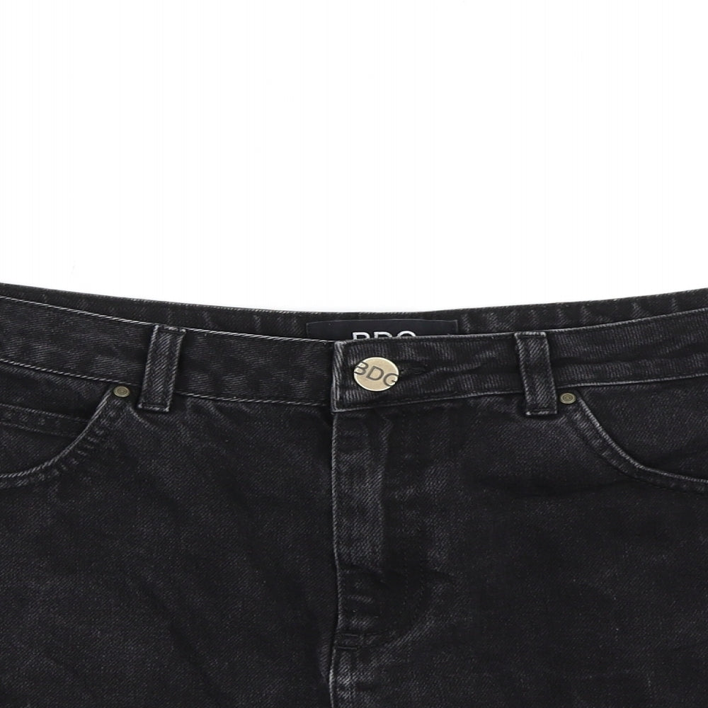 BDG Womens Black  Denim A-Line Skirt Size L