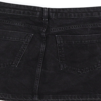 BDG Womens Black  Denim A-Line Skirt Size L