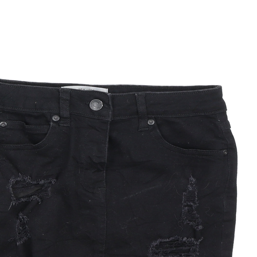 New Look Womens Black  Denim A-Line Skirt Size 6