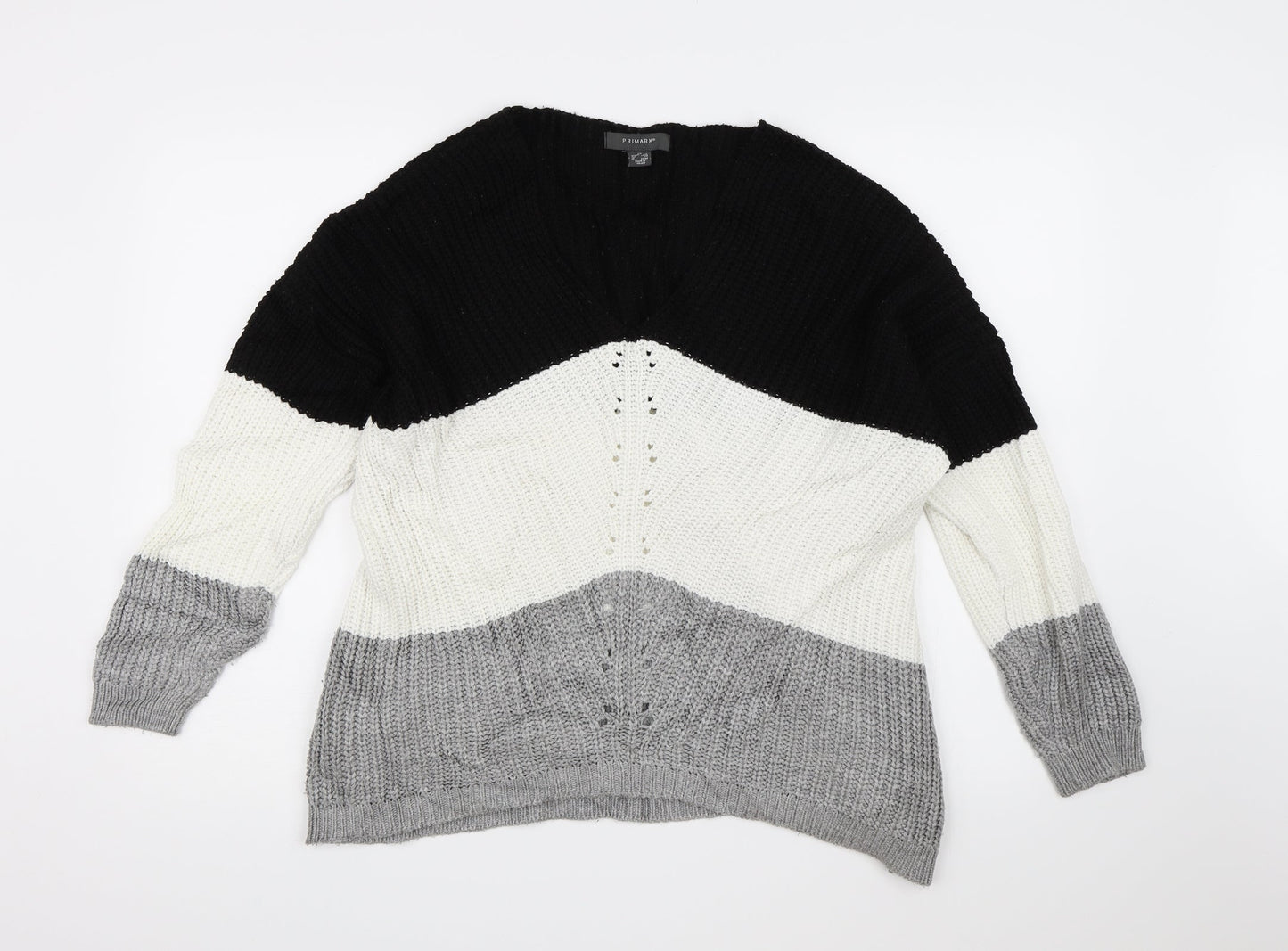 Primark Womens Multicoloured Striped Knit Pullover Jumper Size 6