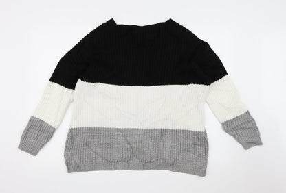 Primark Womens Multicoloured Striped Knit Pullover Jumper Size 6