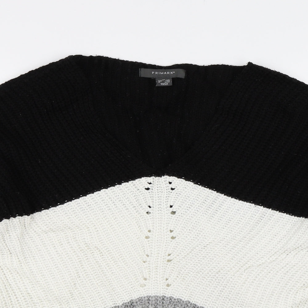 Primark Womens Multicoloured Striped Knit Pullover Jumper Size 6