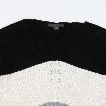 Primark Womens Multicoloured Striped Knit Pullover Jumper Size 6