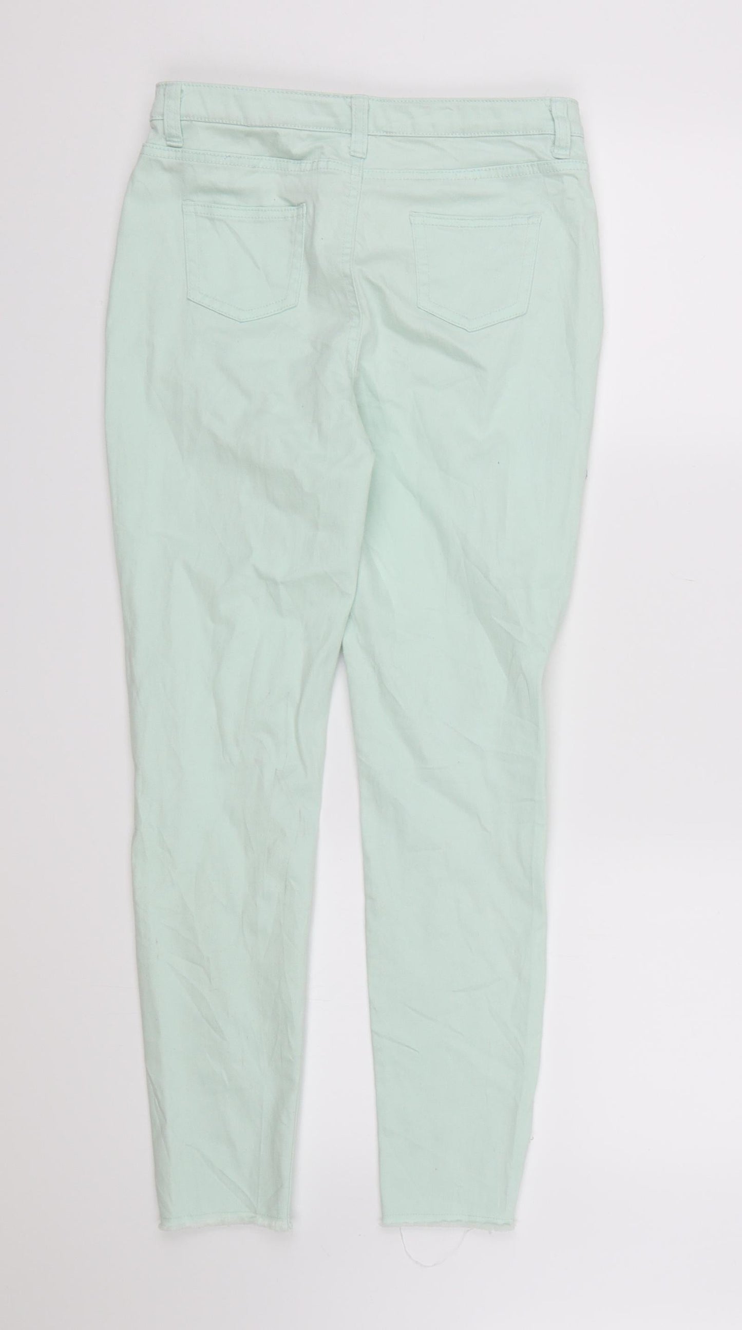 Denim CO. Girls Green  Denim Skinny Jeans Size 13-14 Years - DISTRESSED