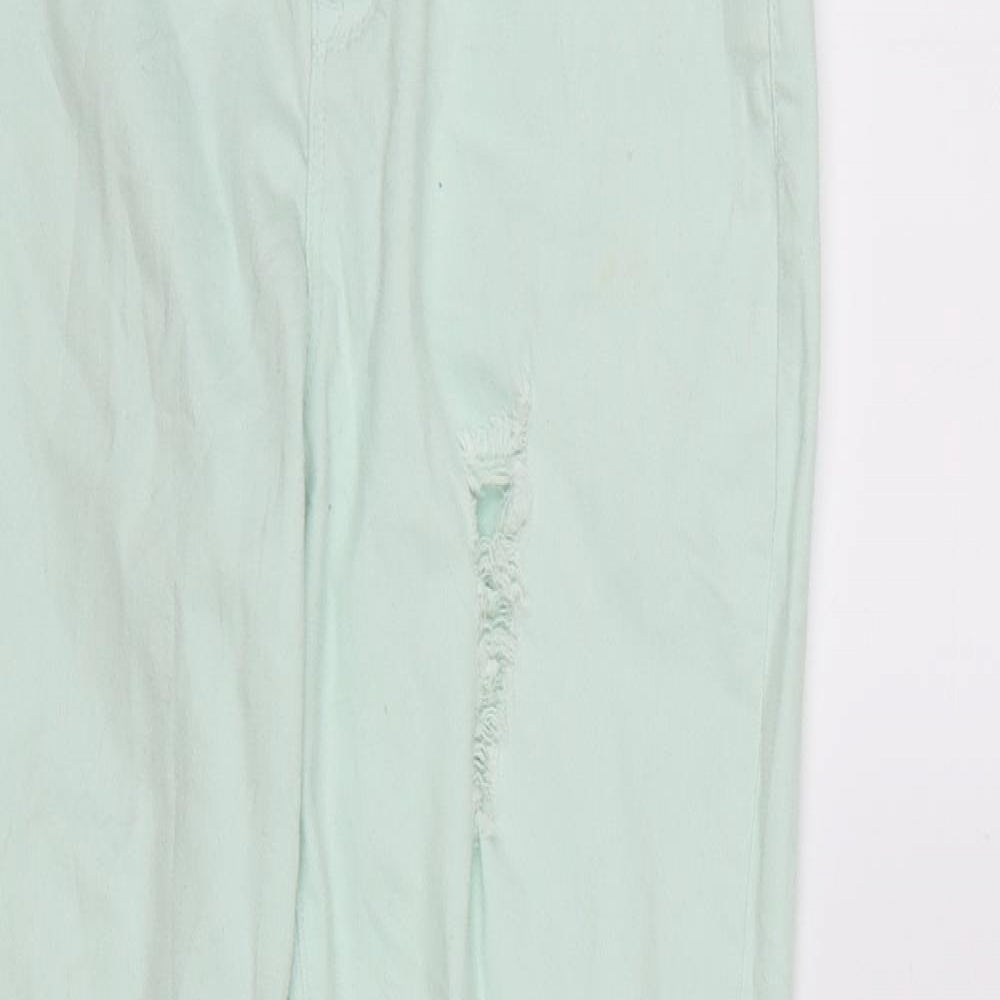 Denim CO. Girls Green  Denim Skinny Jeans Size 13-14 Years - DISTRESSED