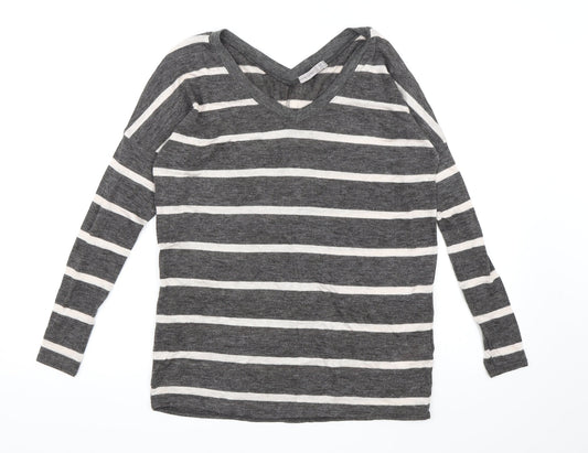 Atmosphere Womens Grey Striped Knit Pullover Jumper Size 6