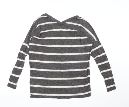 Atmosphere Womens Grey Striped Knit Pullover Jumper Size 6
