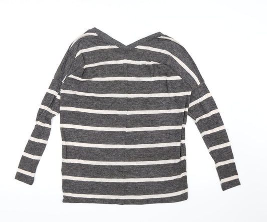 Atmosphere Womens Grey Striped Knit Pullover Jumper Size 6
