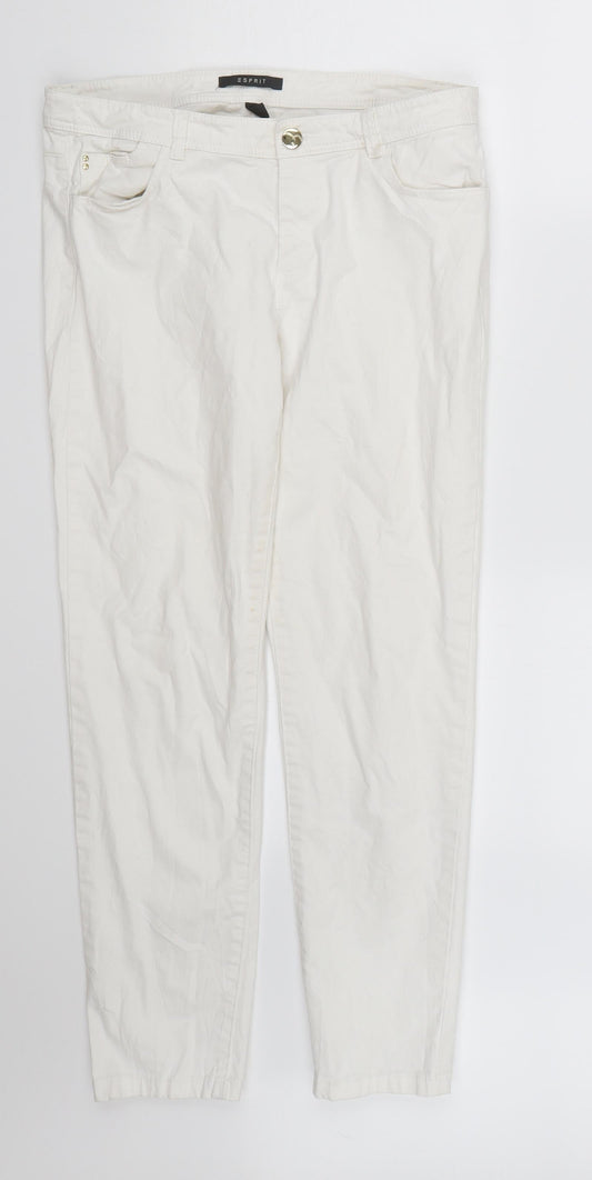 Espirit Womens White  Denim Straight Jeans Size 12 L26 in - white jeans