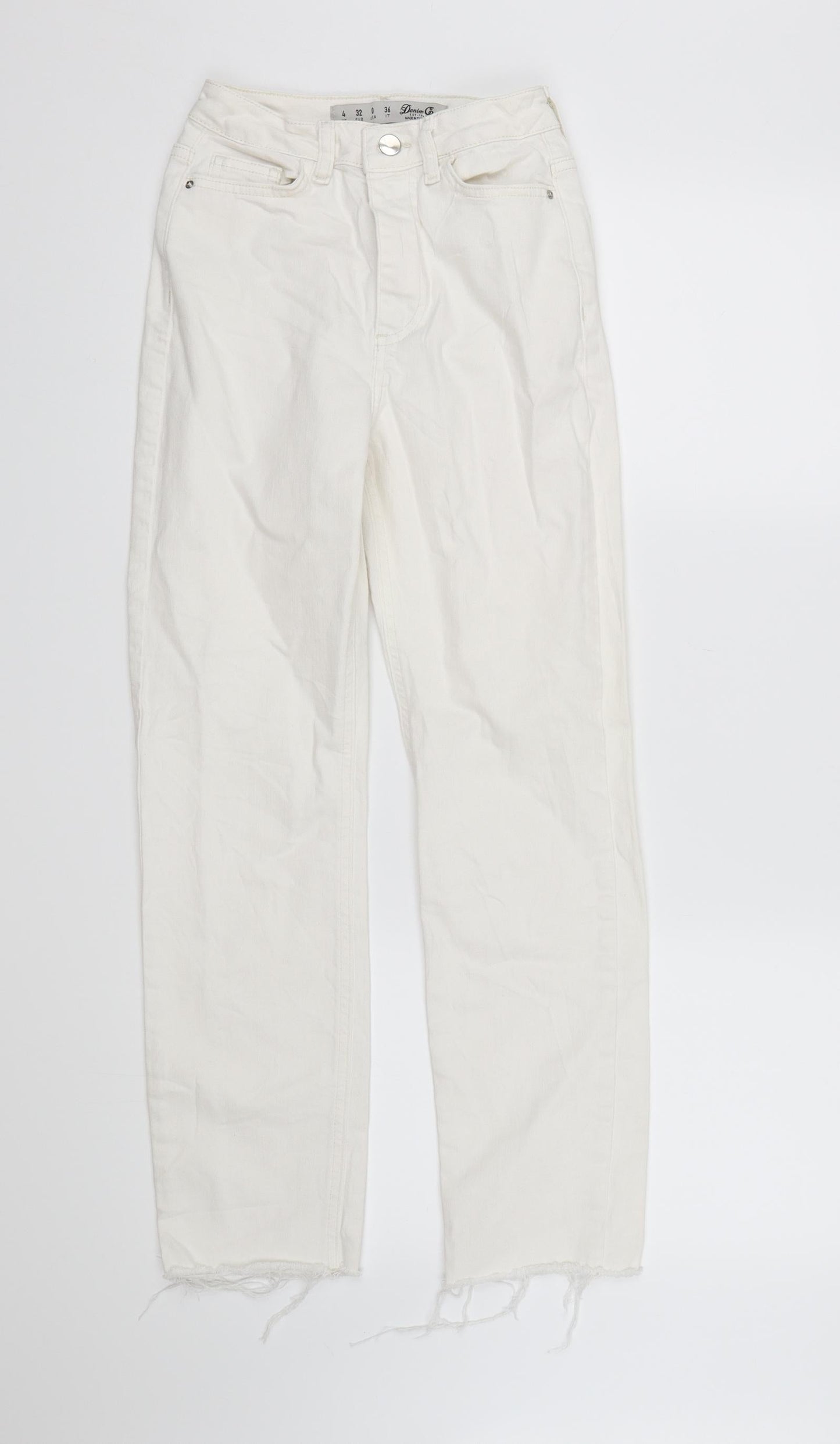 Denim CO. Womens White  Denim Mom Jeans Size 4 L24 in